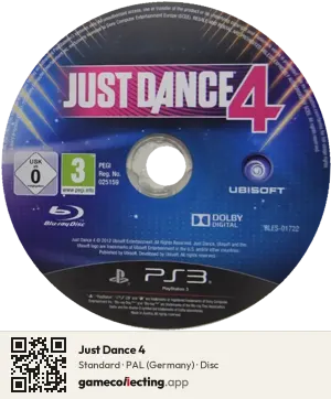 Just Dance 4 PlayStation 3, PAL disc