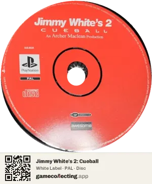 Jimmy White's 2: Cueball PlayStation, PAL disc
