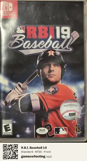 R.B.I. Baseball 19 Nintendo Switch, NTSC box front