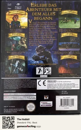 The Hobbit Nintendo GameCube, PAL box back