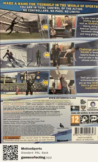 MotionSports Xbox 360, PAL box back