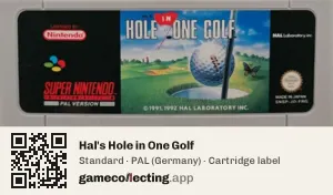 Hal's Hole in One Golf Super Nintendo Entertainment System, PAL cartridge label
