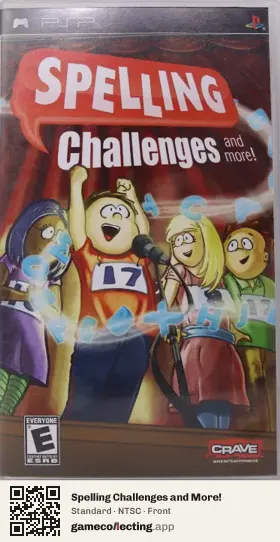 Spelling Challenges and More! PlayStation Portable, NTSC box front