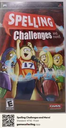 Spelling Challenges and More! PlayStation Portable, NTSC box front