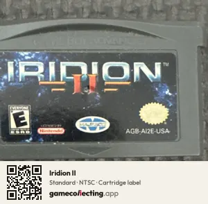 Iridion II Game Boy Advance, NTSC cartridge label