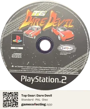 Top Gear: Dare Devil PlayStation 2, PAL disc