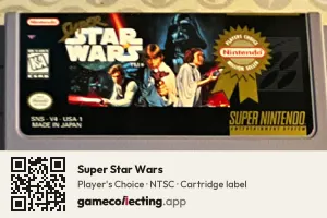 Super Star Wars Super Nintendo Entertainment System, NTSC cartridge label
