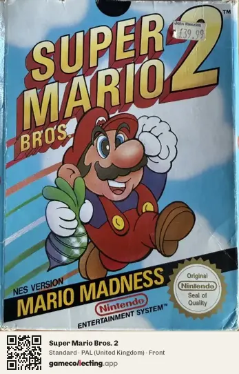 Super Mario Bros. 2 Nintendo Entertainment System, United Kingdom box front
