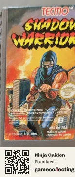 Ninja Gaiden Nintendo Entertainment System, PAL cartridge label