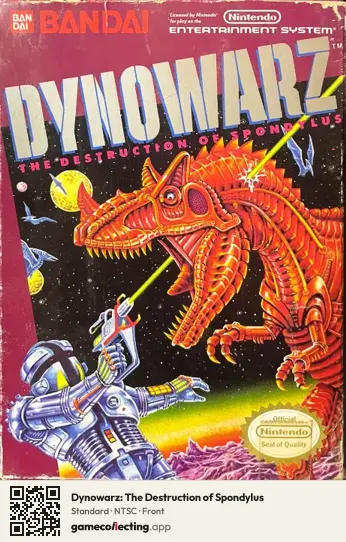 Dynowarz: The Destruction of Spondylus Nintendo Entertainment System, NTSC box front