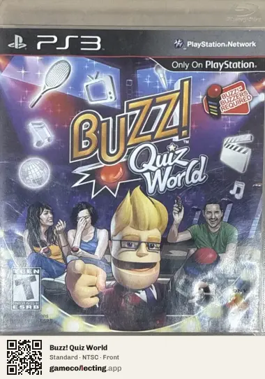 Buzz! Quiz World PlayStation 3, NTSC box front
