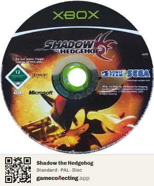 Shadow the Hedgehog Xbox, PAL disc