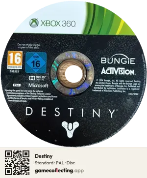 Destiny Xbox 360, PAL disc