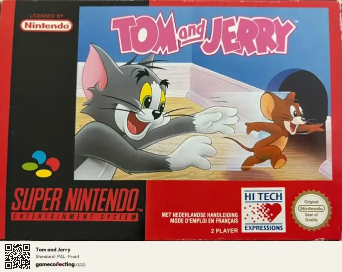 Tom and Jerry Super Nintendo Entertainment System, PAL box front