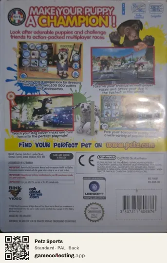 Petz Sports Nintendo Wii, PAL box back