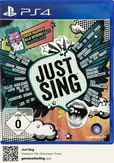 Just Sing PlayStation 4, Germany box front