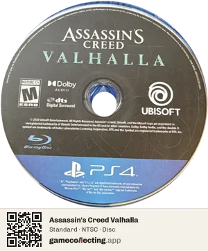 Assassin's Creed Valhalla PlayStation 4, NTSC disc