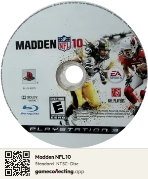 Madden NFL 10 PlayStation 3, NTSC disc