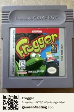 Frogger Game Boy, NTSC cartridge label
