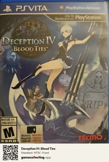 Deception IV: Blood Ties PlayStation Vita, NTSC box front