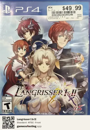 Langrisser I & II PlayStation 4, NTSC box front
