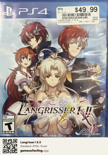 Langrisser I & II PlayStation 4, NTSC box front