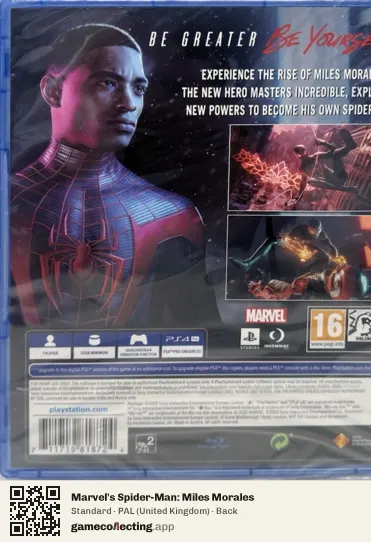 Marvel's Spider-Man: Miles Morales PlayStation 4, United Kingdom box back