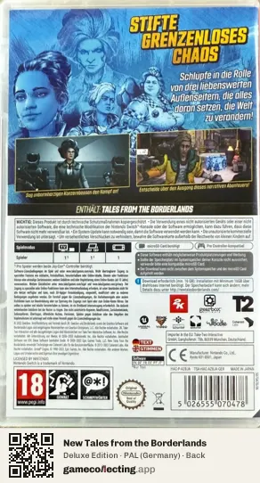 New Tales from the Borderlands Nintendo Switch, Germany box back