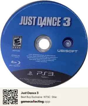 Just Dance 3 PlayStation 3, NTSC disc