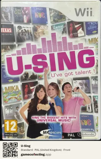 U-Sing Nintendo Wii, United Kingdom box front