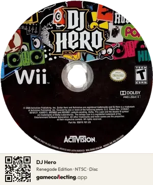 DJ Hero Nintendo Wii, NTSC disc