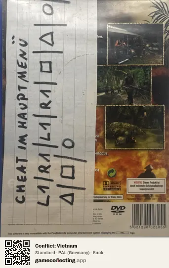 Conflict: Vietnam PlayStation 2, Germany box back