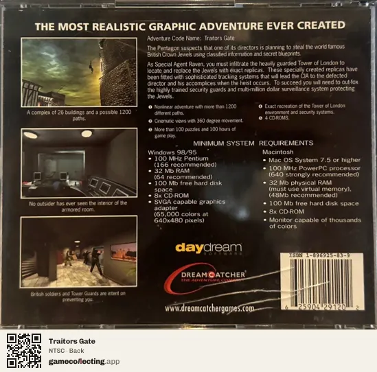 Traitors Gate Computer, NTSC box back