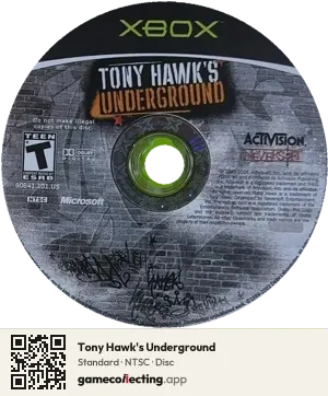 Tony Hawk's Underground Xbox, NTSC disc