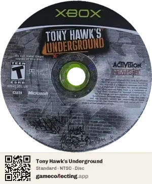 Tony Hawk's Underground Xbox, NTSC disc
