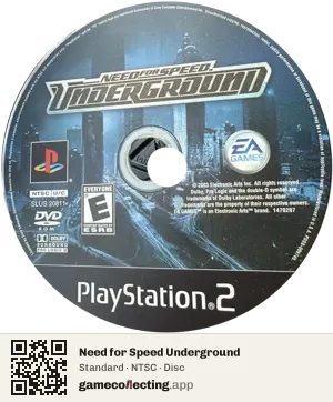 Need for Speed Underground PlayStation 2, NTSC disc
