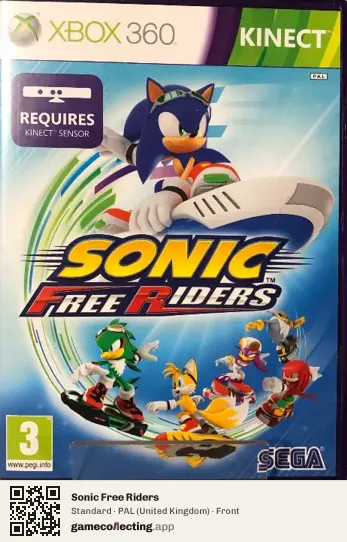 Sonic Free Riders Xbox 360, United Kingdom box front