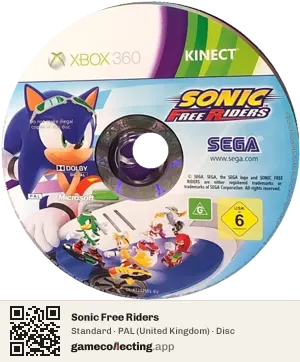 Sonic Free Riders Xbox 360, PAL disc