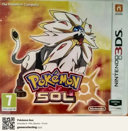 Pokémon Sun Nintendo 3DS, Spain box front