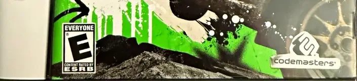 Dirt 2, the ESRB box on its front
