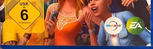 The Sims 4, the USK square on its front