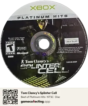 Tom Clancy's Splinter Cell Xbox, NTSC disc