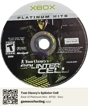 Tom Clancy's Splinter Cell Xbox, NTSC disc