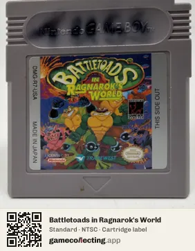 Battletoads in Ragnarok's World Game Boy, NTSC cartridge label