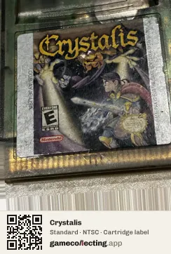 Crystalis Game Boy Color, NTSC cartridge label