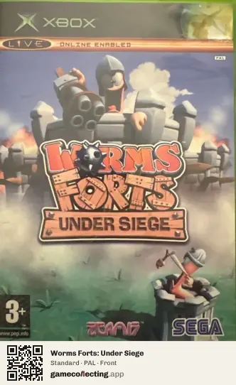 Worms Forts: Under Siege Xbox, PAL box front