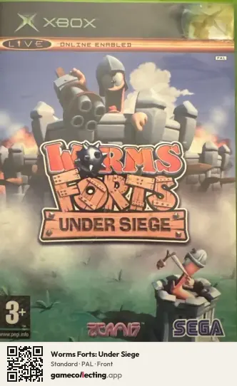 Worms Forts: Under Siege Xbox, PAL box front