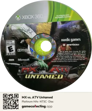 MX vs. ATV Untamed Xbox 360, NTSC disc