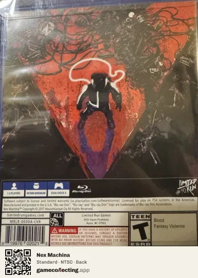 Nex Machina PlayStation 4, NTSC box back
