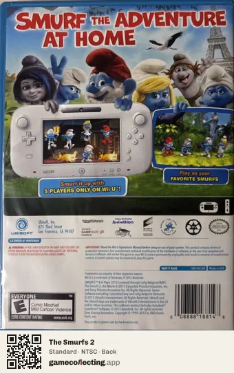 The Smurfs 2 Nintendo Wii U, NTSC box back